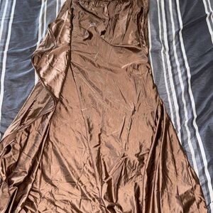 Amazon One Shoulder Brown Dress